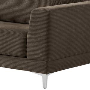 2-Sitzer Sofa Aniaro Cordstoff Poppy: Braun - Aluminium