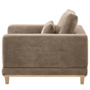 Fauteuil Aniaro Velours côtelé Poppy: Taupe - Hêtre