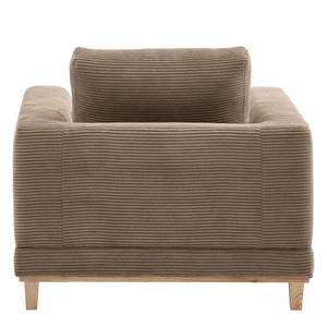 Fauteuil Aniaro Velours côtelé Poppy: Taupe - Hêtre