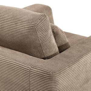 Fauteuil Aniaro Velours côtelé Poppy: Taupe - Hêtre