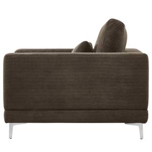 Fauteuil Aniaro Velours côtelé Poppy: Marron - Aluminium