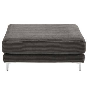 Gestoffeerde hocker Aniaro Corduroy Poppy: Grijs - Aluminium