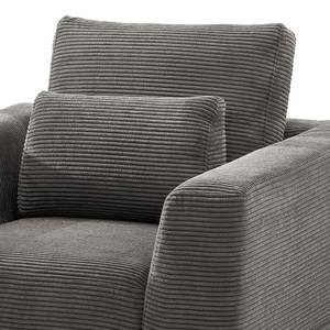 Fauteuil Aniaro Velours côtelé Poppy: Gris - Hêtre