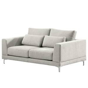 2-Sitzer Sofa Aniaro Webstoff Maila: Hellgrau - Aluminium