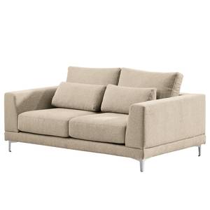 2-Sitzer Sofa Aniaro Webstoff Maila: Beige - Aluminium