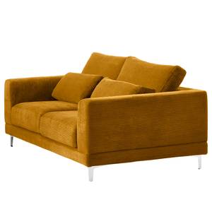 2-Sitzer Sofa Aniaro Cordstoff Poppy: Senfgelb - Aluminium