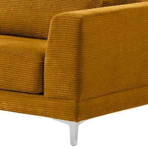 2-Sitzer Sofa Aniaro Cordstoff Poppy: Senfgelb - Aluminium