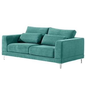 2-Sitzer Sofa Aniaro Cordstoff Poppy: Türkis - Aluminium