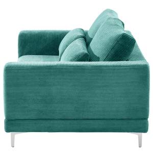 2-Sitzer Sofa Aniaro Cordstoff Poppy: Türkis - Aluminium