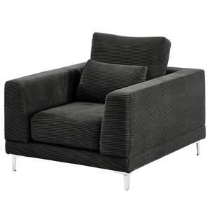 Fauteuil Aniaro Corduroy Poppy: Antracietkleurig - Aluminium