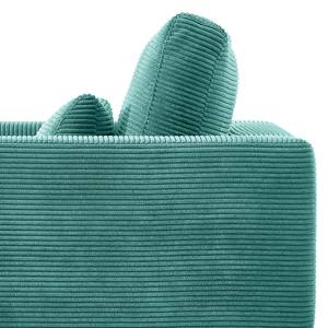 Fauteuil Aniaro Velours côtelé Poppy: Turquoise - Aluminium