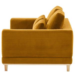 2-Sitzer Sofa Aniaro Cordstoff Poppy: Senfgelb - Buche