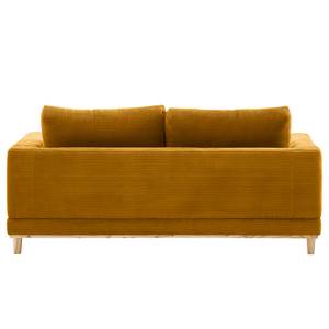 2-Sitzer Sofa Aniaro Cordstoff Poppy: Senfgelb - Buche