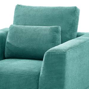 Fauteuil Aniaro Velours côtelé Poppy: Turquoise - Hêtre