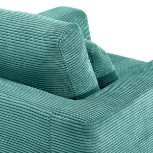 Fauteuil Aniaro Velours côtelé Poppy: Turquoise - Hêtre