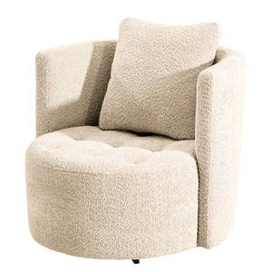 Sessel Timboan Bouclé Stoff Abby: Beige - Mit Hocker