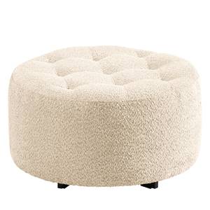 Fauteuil Timboan Bouclè Abby: Beige - Met hocker