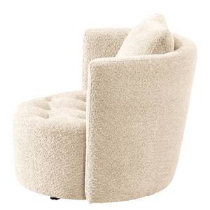 Sessel Timboan Bouclé Stoff Abby: Beige - Mit Hocker