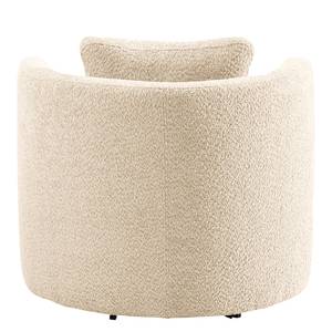 Fauteuil Timboan Bouclè Abby: Beige - Met hocker