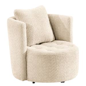 Fauteuil Timboan Bouclè Abby: Beige - Met hocker