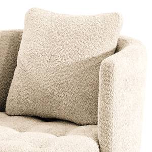 Fauteuil Timboan Bouclè Abby: Beige - Met hocker