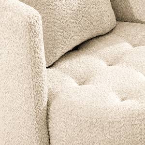 Fauteuil Timboan Bouclè Abby: Beige - Met hocker