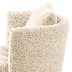 Fauteuil Timboan Bouclè Abby: Beige - Met hocker