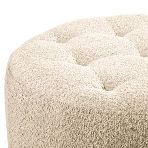 Fauteuil Timboan Bouclè Abby: Beige - Met hocker