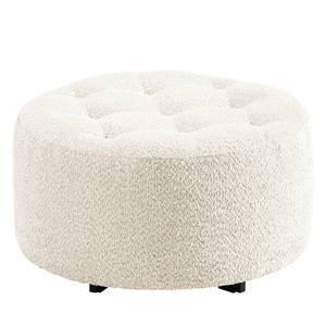 Fauteuil Timboan Bouclé Stof Abby: Polair wit - Met hocker