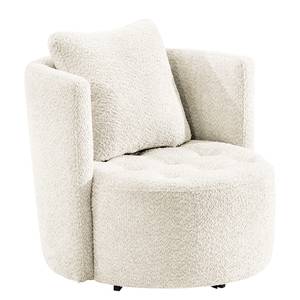 Fauteuil Timboan Bouclé Stof Abby: Polair wit - Met hocker