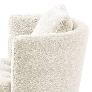 Fauteuil Timboan Bouclé Stof Abby: Polair wit - Met hocker