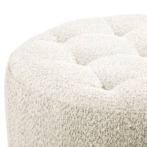 Fauteuil Timboan Bouclé Stof Abby: Polair wit - Met hocker