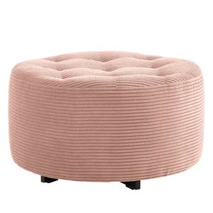 Fauteuil Timboan Velours côtelé Poppy: Rose - Avec repose-pieds