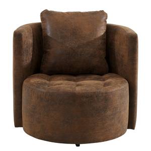 Fauteuil Timboan Microfibre Goda: Marron chocolat - Avec repose-pieds