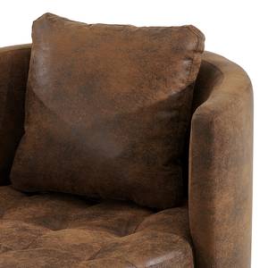 Fauteuil Timboan Microfibre Goda: Marron chocolat - Avec repose-pieds