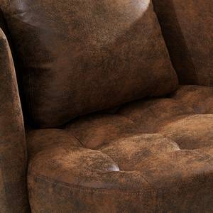 Fauteuil Timboan Microfibre Goda: Marron chocolat - Avec repose-pieds