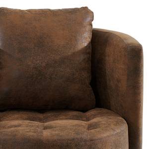 Fauteuil Timboan Microfibre Goda: Marron chocolat - Avec repose-pieds