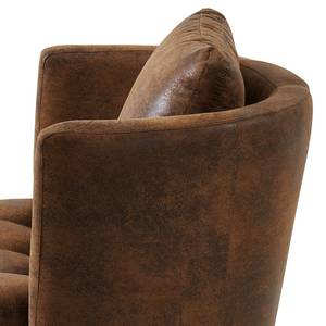 Fauteuil Timboan Microfibre Goda: Marron chocolat - Avec repose-pieds