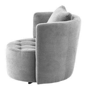 Fauteuil Timboan Velours côtelé Poppy: Gris clair - Avec repose-pieds