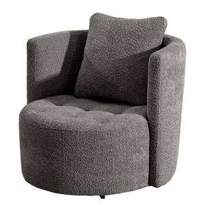 Fauteuil Timboan Tissu Bouclé Abby: Anthracite - Avec repose-pieds