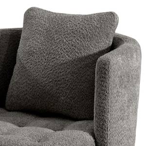 Fauteuil Timboan Bouclé Stof Abby: Antracietkleurig - Met hocker