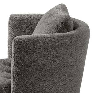 Fauteuil Timboan Tissu Bouclé Abby: Anthracite - Avec repose-pieds