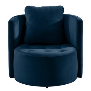 Fauteuil Timboan Velours Blonda: Bleu marine - Avec repose-pieds