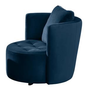 Fauteuil Timboan Velours Blonda: Bleu marine - Avec repose-pieds