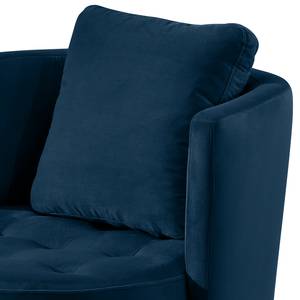 Fauteuil Timboan Velours Blonda: Marineblauw - Met hocker