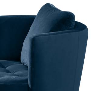 Sessel Timboan Samt Blonda: Marineblau - Mit Hocker