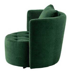 Fauteuil Timboan Velours côtelé Poppy: Vert sapin - Avec repose-pieds