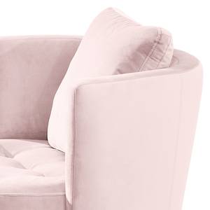 Fauteuil Timboan Velours Blonda: Rose vieilli - Avec repose-pieds