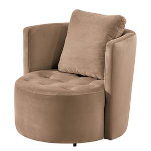 Sessel Timboan Samt Blonda: Taupe - Mit Hocker