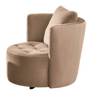 Fauteuil Timboan Velours Blonda: Taupe - Avec repose-pieds